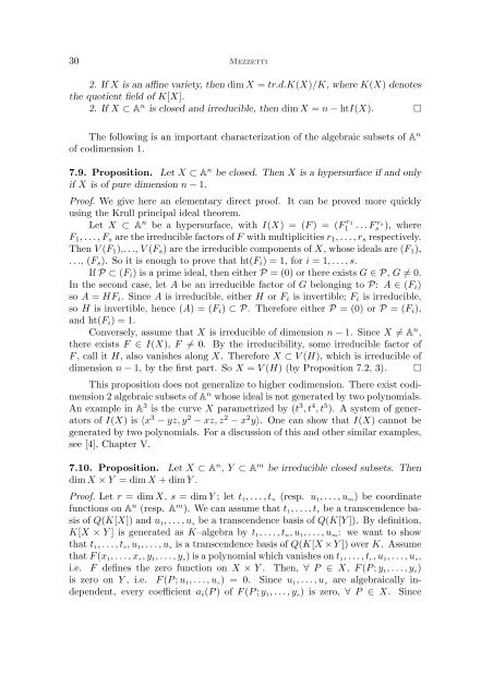 INTRODUCTION TO ALGEBRAIC GEOMETRY Note del corso di ...