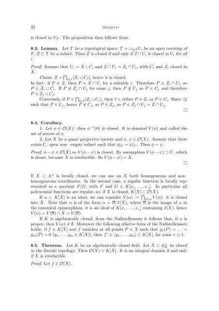 INTRODUCTION TO ALGEBRAIC GEOMETRY Note del corso di ...