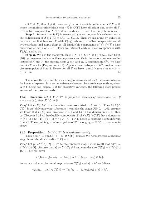 INTRODUCTION TO ALGEBRAIC GEOMETRY Note del corso di ...