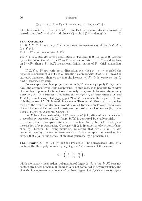 INTRODUCTION TO ALGEBRAIC GEOMETRY Note del corso di ...