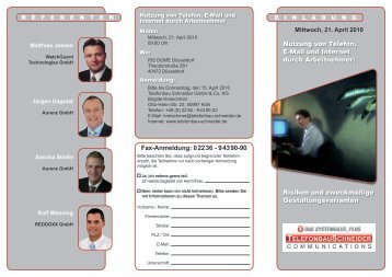 Flyer Business Frühstück 21.4.10 im ISS DOME - Telefonbau ...
