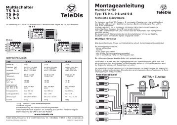 Montageanleitung Multischalter TS 9-4 - TS 9-8 - TeleDis