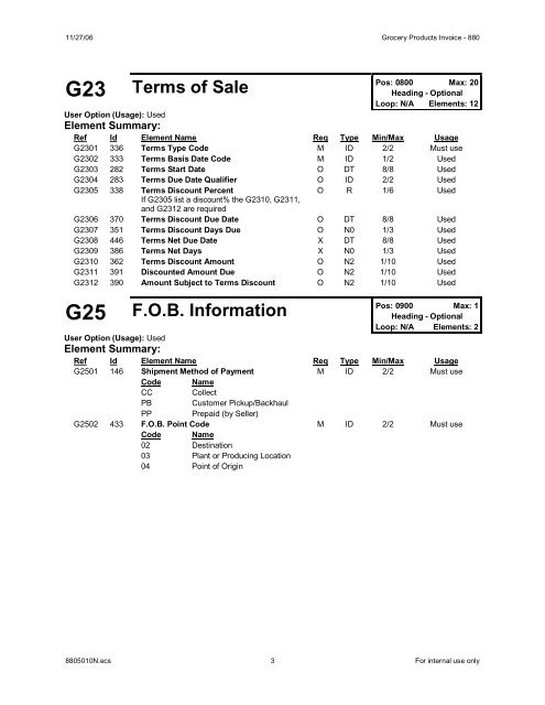 Grocery Products Invoice - Kroger EDI