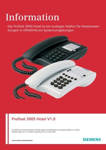 Information Profiset 3005 Hotel V1.0 - Siemens