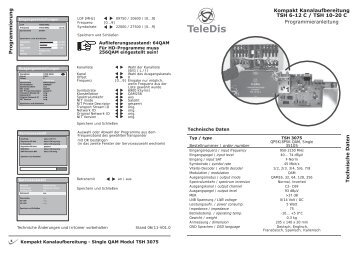 Kompakt Kanalaufbereitung TSH 6-12 C / TSH 10-20 C - TeleDis