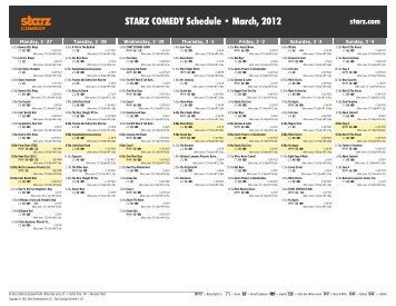 STARZ COMEDY Schedule - March, 2012