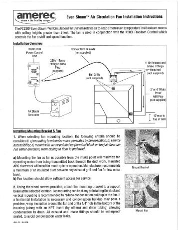 Even Steam Air Circulation Fan, FC230F, for use - Amerec