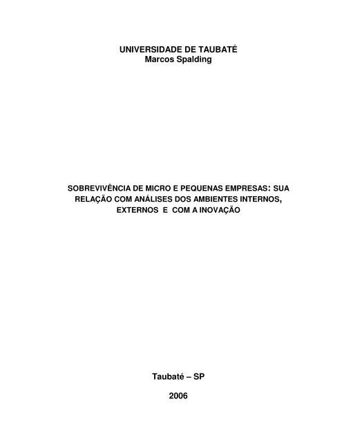 UNIVERSIDADE DE TAUBATÉ Marcos Spalding ... - Ppga.com.br