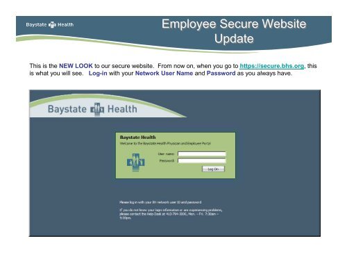 New updated secure login - instructions - Baystate Health