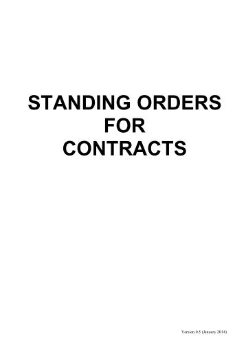 Standing orders for contracts (PDF 87kb)