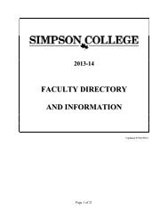 2013-14 faculty directory and information - Simpson College