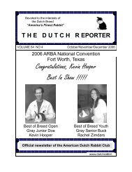 Oct Nov Dec 2006 Issue - American Dutch Rabbit Club