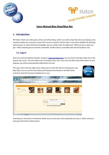 Users Manual Blue Shop/Blue Net 1. Introduction - WP Haton