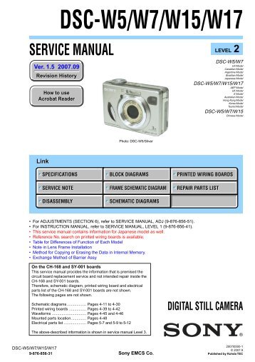 DSC-W5/W7/W15/W17 - SONYRUS