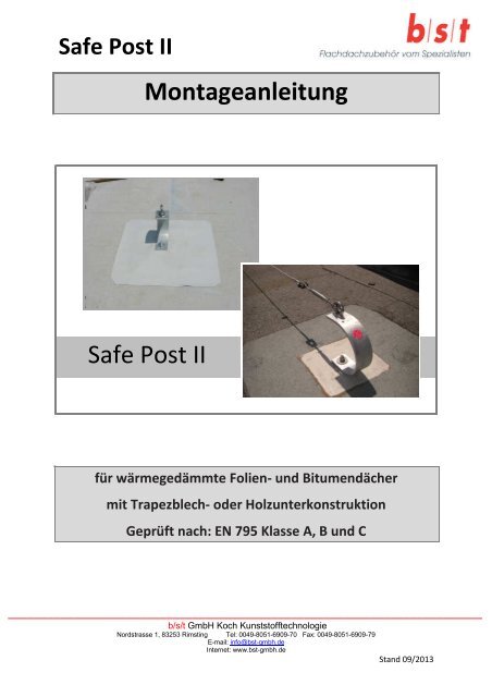 Montageanleitung Safe Post II - b/s/t-GmbH