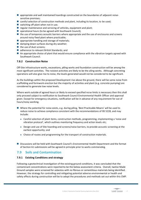 Construction Management Plan - Southwark Council Planning Pages