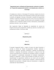 Regulamento para a atribuiÃ§Ã£o de financiamento a projectos ... - FCT