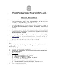 Application Form - Regional Institute of Medical Sciences