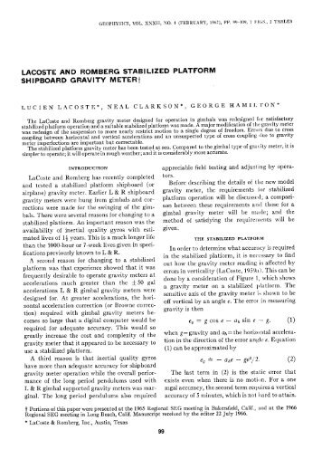 lacoste and romberg stabilized platform shipboard gravity meter