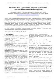 The Matrix PadÃƒÂ© Approximation in Systems of Differential ... - WSEAS