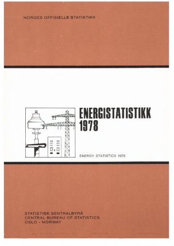 en ergistatistikk 1978 - Statistisk sentralbyrÃ¥