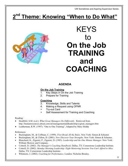 KEYS to On the Job TRAINING and COACHING