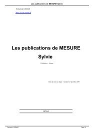Les publications de MESURE Sylvie - Copyright Â© GEMAS