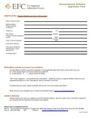 Denominational Affiliation Application Form