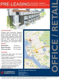 PRE-LEASING MAGAZINE LANDING BURNSIDE, NOVA SCOTIA