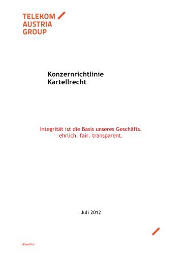Konzernrichtlinie - Kartellrecht - Telekom Austria Group