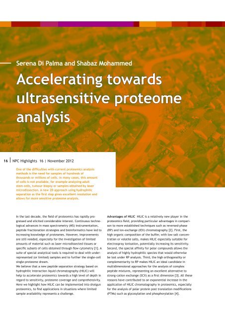 NPC Valorisation Voucher - Netherlands Proteomics Centre