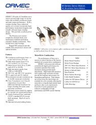 M-Series Motor Datasheet - Ormec