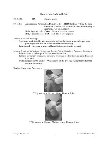 Thoracic Spine Mobility Deficits