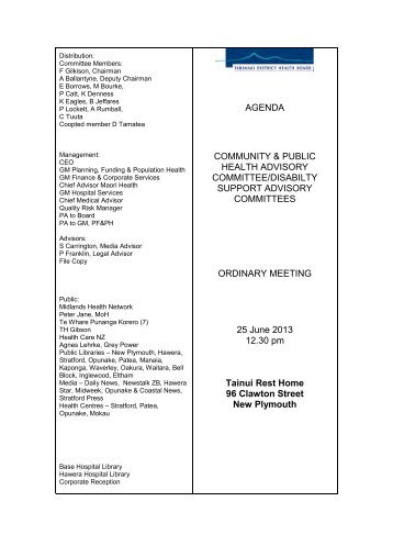 25 June 2013 - Taranaki District Health Board