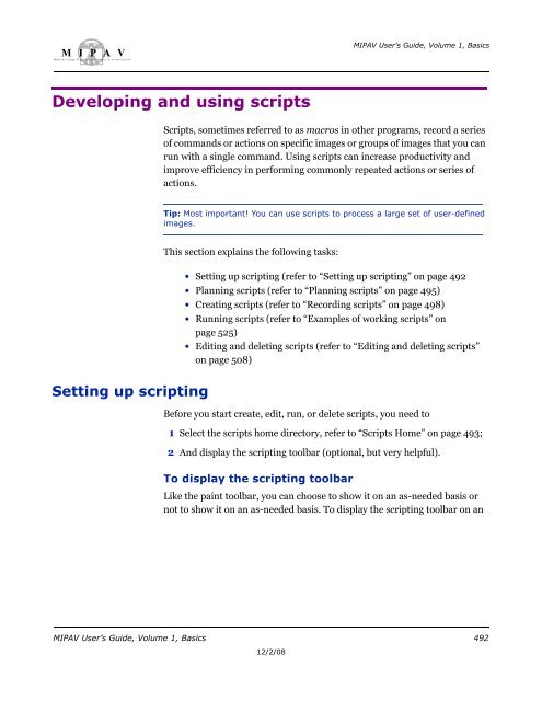 Using Scripts - mipav