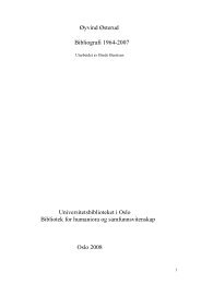 Ãyvind Ãsterud : bibliografi 1964-2007. Oslo, 2008 - Universitetet i ...