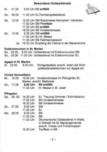 Gemeindebrief Mai 2012 - St. Marien