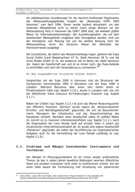 grossprojekte als instrument der stadtentwicklungspolitik und -planung