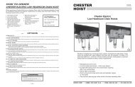 Chester Hoist Electric Chain Hoists Low Headroom ELC