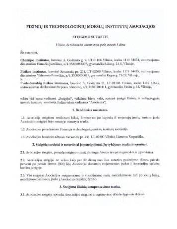 Steigimo sutartis - PuslaidininkiÅ³ fizikos institutas