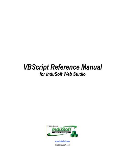VBScript Reference Manual for InduSoft Web Studio - ICP DAS