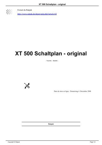 XT 500 Schaltplan - original - Ratpak