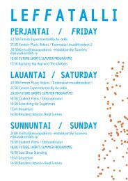 PERJANTAI / FRIDAY LAUANTAI / SATURDAY ... - Flow Festival