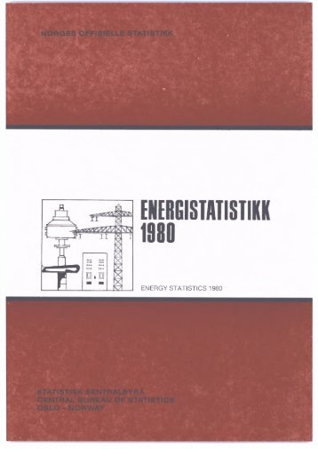 Energistatistikk 1980 - Statistisk sentralbyrÃ¥