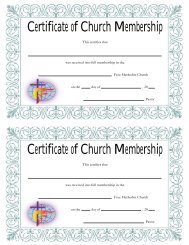 Certificate of Church Membership Certificate of Church Membership