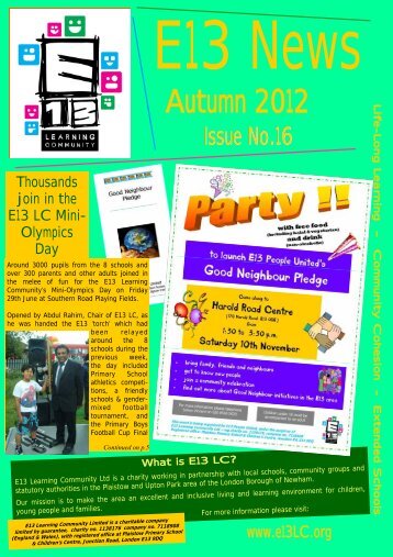 Autumn 2012 Newsletter - E13 Learning Community