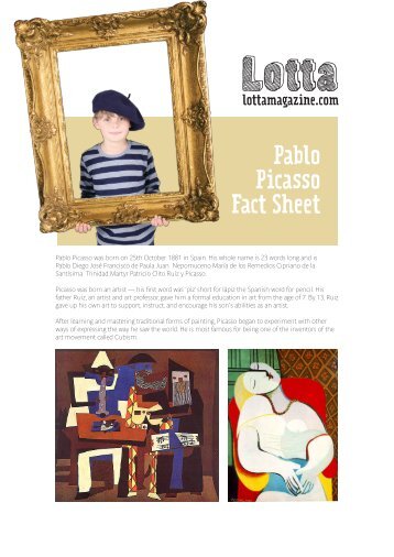 Pablo Picasso Fact Sheet - Lotta Magazine