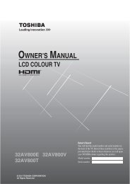 OWNER'S MANUAL - Toshiba REGZA