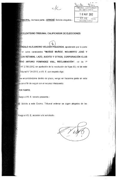 Rol 43-2012 - Tribunal Calificador de Elecciones