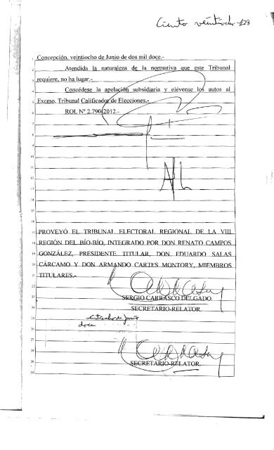 Rol 43-2012 - Tribunal Calificador de Elecciones